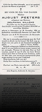 doodsprentje August Peeters